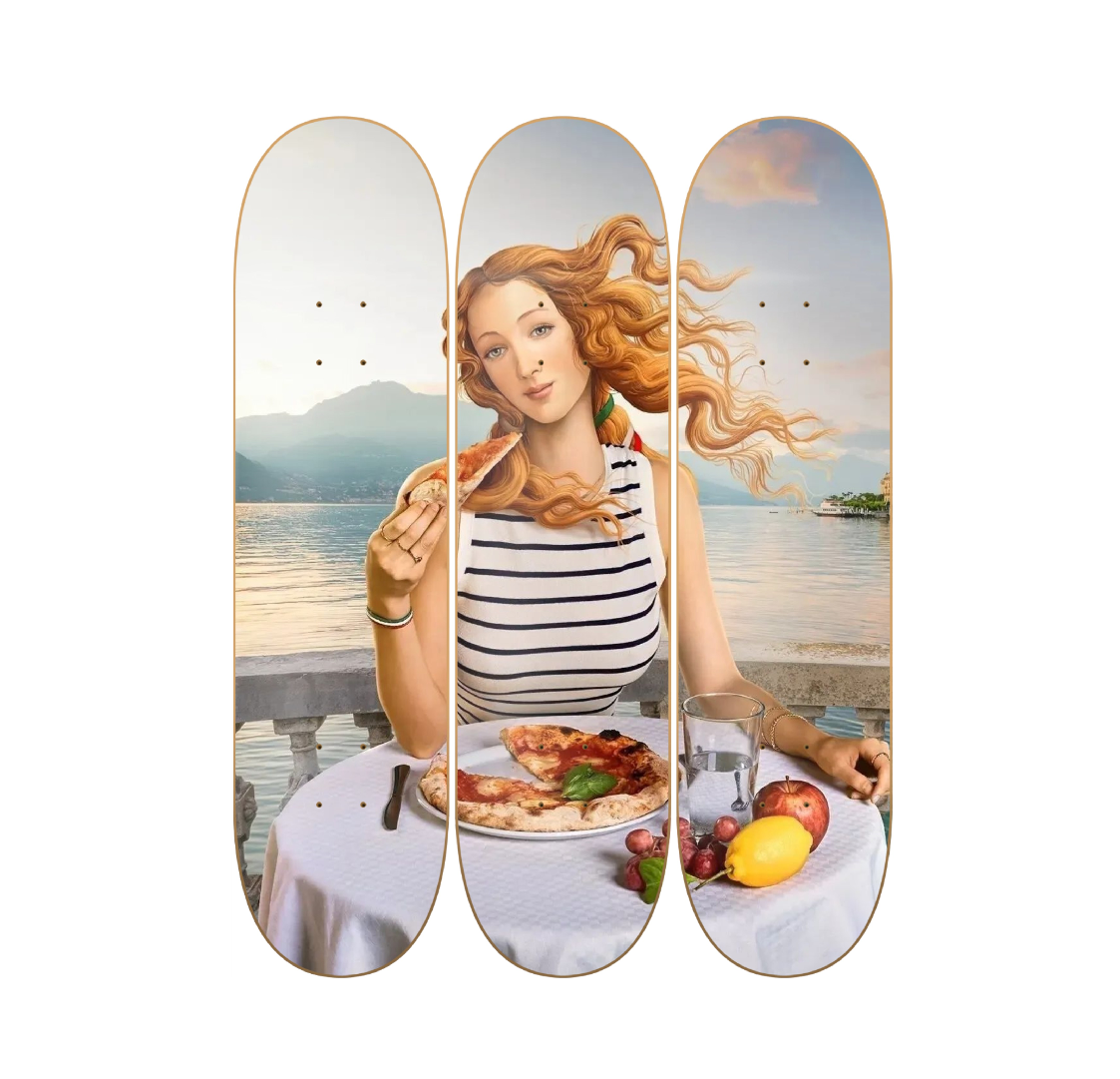 Venus Lunch - skate decorativo ilustrado de pared vista 2