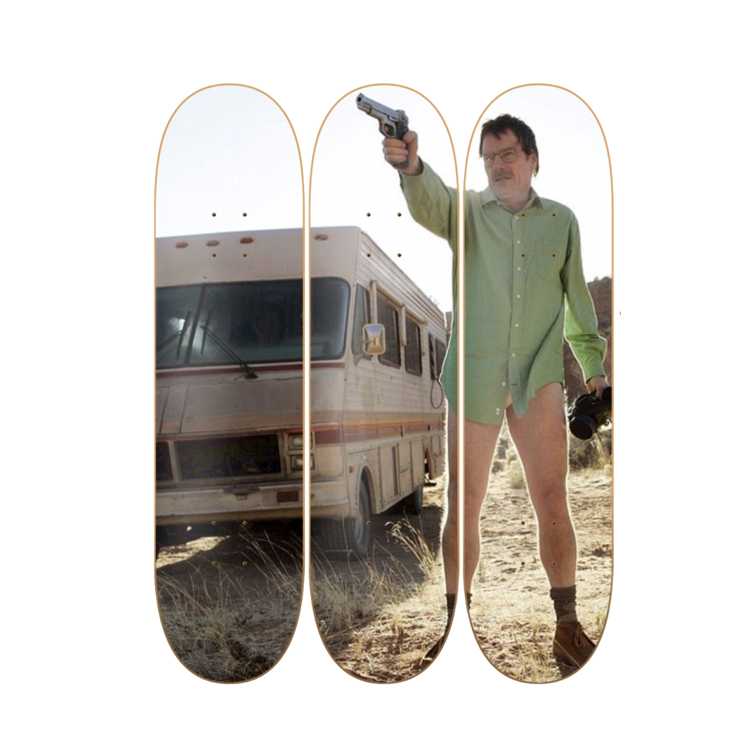 Walter Gun - Breaking Bad en tabla de skate decorativa