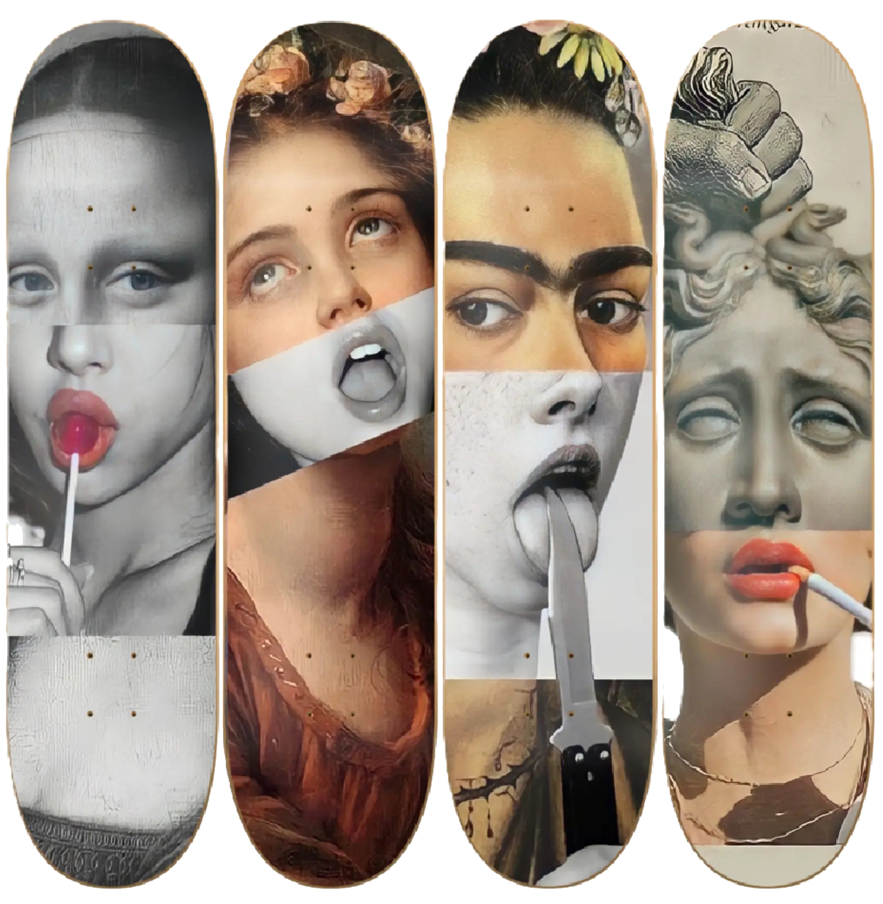 Colage Full - skate decorativo ilustrado de pared