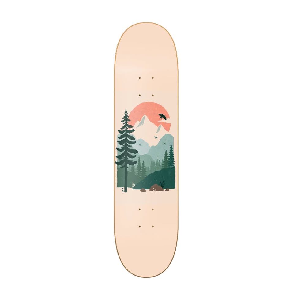 Yosemite en tabla de skate decorativa- skate decorativo ilustrado 